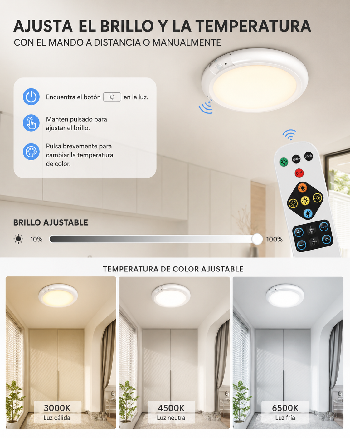 Lámpara LED con sensor |  sin cables, sin instalación.