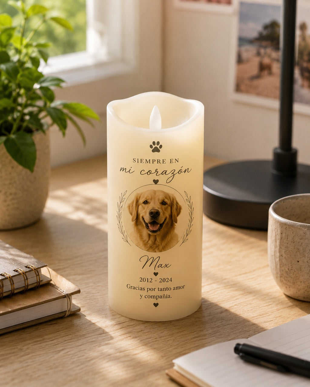Huella Eterna | Vela LED Personalizada en Memoria de tu Mascota
