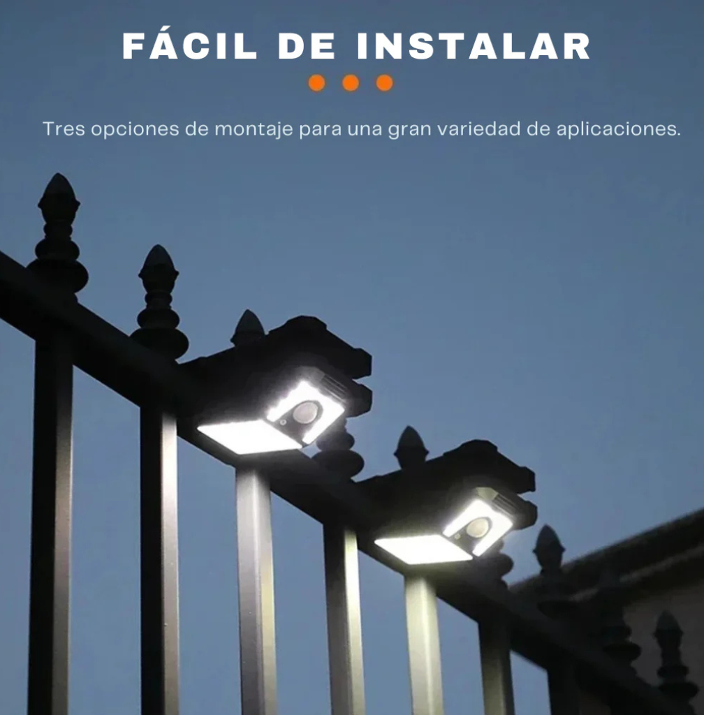 Luz LED Clip con Sensor y Carga Solar | Ilumina sin instalaciones